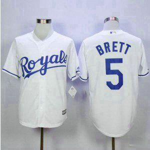 MLB Royals 5 George Brett White New Cool Base Men Jersey