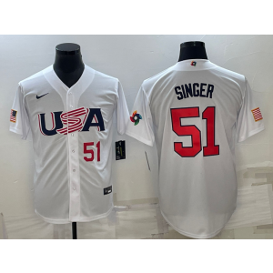MLB Royals 51 Brady Singer White 2023 World Series Cool Base Men Jersey