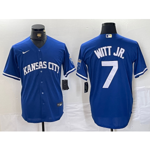 MLB Royals 7 Bobby Witt Blue Nike Cool Base Men Jersey