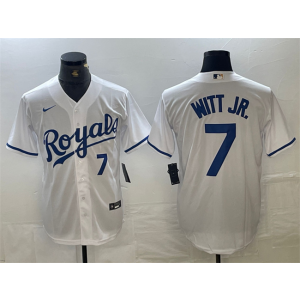 MLB Royals 7 Witt Jr White Cool Base jersey
