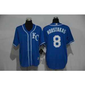 MLB Royals 8 Mike Moustakas Blue Cool Base Youth Jersey MLB Royals 8 Mike Moustakas Blue Cool Base Youth Jersey