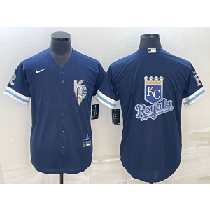 MLB Royals Blank Blue City Baseball Logo Nike Men Jersey