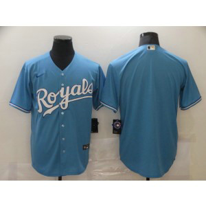 MLB Royals Blank Blue Nike Cool Base Men Jersey 1