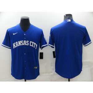 MLB Royals Blank Blue Nike Cool Base Men Jerseys