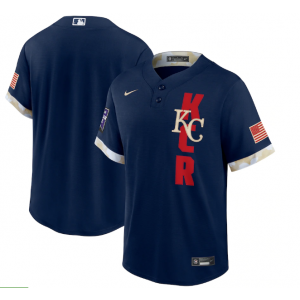 MLB Royals Blank Navy 2021 All-Star Cool Base Men Jersey