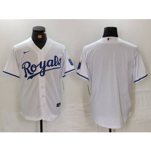 MLB Royals Blank White Nike Cool Base Men Jersey