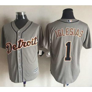 MLB Tigers 1 Jose Iglesias Grey New Cool Base Men Jersey MLB Tigers 1 Jose Iglesias Grey New Cool Base Men Jersey