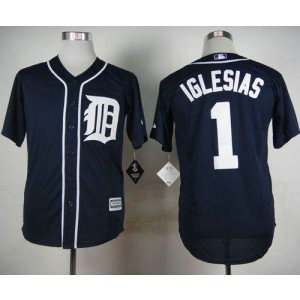 MLB Tigers 1 Jose Iglesias Navy Blue Cool Base Men Jersey MLB Tigers 1 Jose Iglesias Navy Blue Cool Base Men Jersey