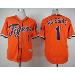 MLB Tigers 1 Jose Iglesias Orange Cool Base Men Jersey MLB Tigers 1 Jose Iglesias Orange Cool Base Men Jersey