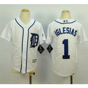 MLB Tigers 1 Jose Iglesias White Cool Base Youth Jersey MLB Tigers 1 Jose Iglesias White Cool Base Youth Jersey