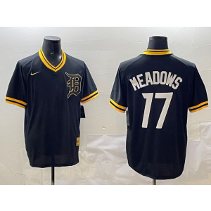 MLB Tigers 17 Meadows Black Nike Cool Base Men Jersey MLB Tigers 17 Meadows Black Nike Cool Base Men Jersey
