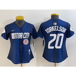 MLB Tigers 20 TORKELSON Blue 2024 City Connect Nike Cool Base Youth Jersey MLB Tigers 20 TORKELSON Blue 2024 City Connect Nike Cool Base Youth Jersey
