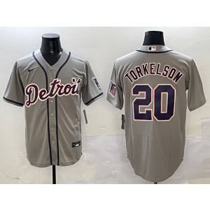 MLB Tigers 20 TORKELSON Grey Nike Cool Base Men Jersey MLB Tigers 20 TORKELSON Grey Nike Cool Base Men Jersey