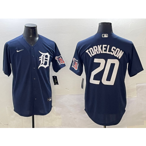 MLB Tigers 20 TORKELSON Navy Nike Cool Base Men Jersey MLB Tigers 20 TORKELSON Navy Nike Cool Base Men Jersey
