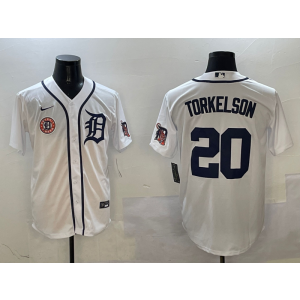 MLB Tigers 20 TORKELSON White Nike Cool Base Men Jersey MLB Tigers 20 TORKELSON White Nike Cool Base Men Jersey