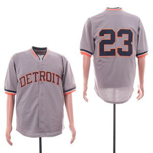 MLB Tigers 23 Kirk Gibson Gray Mesh Throwback Men Jersey MLB Tigers 23 Kirk Gibson Gray Mesh Throwback Men Jersey