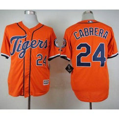 MLB Tigers 24 Miguel Cabrera Orange Cool Base Men Jersey MLB Tigers 24 Miguel Cabrera Orange Cool Base Men Jersey