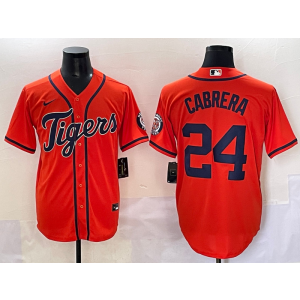 MLB Tigers 24 Miguel Cabrera Orange Nike Cool Base Men Jersey MLB Tigers 24 Miguel Cabrera Orange Nike Cool Base Men Jersey