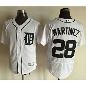 MLB Tigers 28 J. D. Martinez White Flexbase Men Jersey MLB Tigers 28 J. D. Martinez White Flexbase Men Jersey