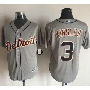 MLB Tigers 3 Ian Kinsler Grey New Cool Base Men Jersey MLB Tigers 3 Ian Kinsler Grey New Cool Base Men Jersey