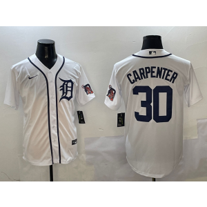 MLB Tigers 30 Carpenter White Nike Cool Base Men Jersey MLB Tigers 30 Carpenter White Nike Cool Base Men Jersey