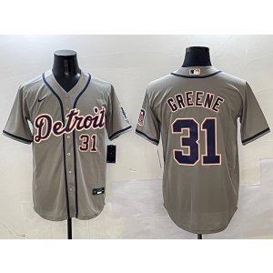 MLB Tigers 31 GREENE Grey Nike Cool Base Men Jersey MLB Tigers 31 GREENE Grey Nike Cool Base Men Jersey