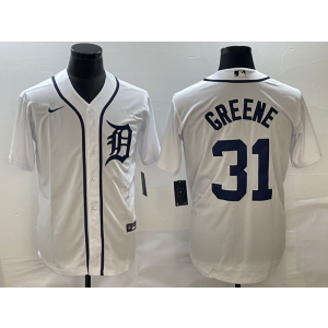 MLB Tigers 31 GREENE White Nike Cool Base Men Jersey MLB Tigers 31 GREENE White Nike Cool Base Men Jersey