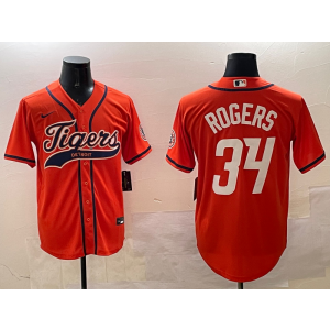 MLB Tigers 34 Rodgers Orange Baseball Nike Cool Base Men Jersey MLB Tigers 34 Rodgers Orange Baseball Nike Cool Base Men Jersey