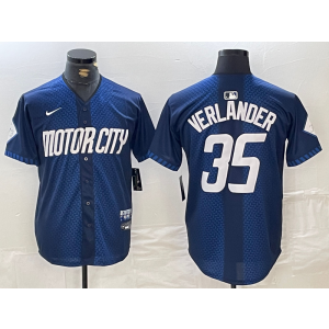MLB Tigers 35 Justin Verlander Blue 2024 City Connect Nike Cool Base Men Jersey MLB Tigers 35 Justin Verlander Blue 2024 City Connect Nike Cool Base Men Jersey