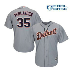 MLB Tigers 35 Justin Verlander Gray Cool Base Men Jersey MLB Tigers 35 Justin Verlander Gray Cool Base Men Jersey