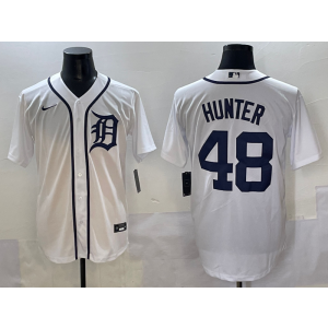 MLB Tigers 48 Hunter White Nike Cool Base Men Jersey MLB Tigers 48 Hunter White Nike Cool Base Men Jersey