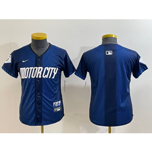 MLB Tigers Blank Navy 2024 City Connect Nike Cool Base Youth Jersey MLB Tigers Blank Navy 2024 City Connect Nike Cool Base Youth Jersey