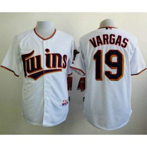 MLB Twins 19 Kennys Vargas White Home Cool Base Men Jersey MLB Twins 19 Kennys Vargas White Home Cool Base Men Jersey