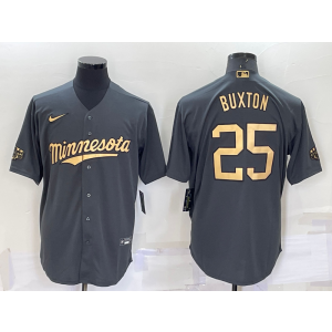 MLB Twins 25 Byron Buxton Charcoal 2022 All-Star Cool Base Men Jersey MLB Twins 25 Byron Buxton Charcoal 2022 All-Star Cool Base Men Jersey