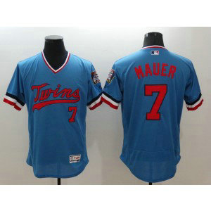 MLB Twins 7 Joe Mauer Light Blue 2016 Flexbase Men Jersey MLB Twins 7 Joe Mauer Light Blue 2016 Flexbase Men Jersey