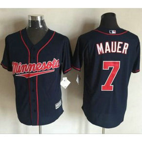 MLB Twins 7 Joe Mauer Navy Blue New Cool Base Men Jersey MLB Twins 7 Joe Mauer Navy Blue New Cool Base Men Jersey