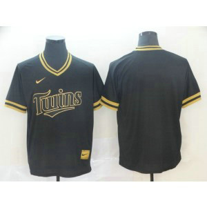 MLB Twins Blank Black Gold Nike Cooperstown Legend V Neck Men Jersey MLB Twins Blank Black Gold Nike Cooperstown Legend V Neck Men Jersey