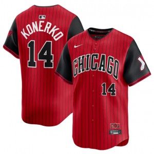 MLB White Sox 14 Paul Konerko Red Black 2025 City Connect Nike Cool Base Men Jersey MLB White Sox 14 Paul Konerko Red Black 2025 City Connect Nike Cool Base Men Jersey