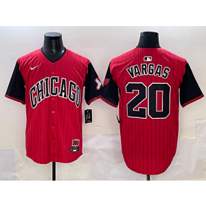 MLB White Sox 20 Vargas Red Black 2025 City Connect Nike Cool Base Men Jersey