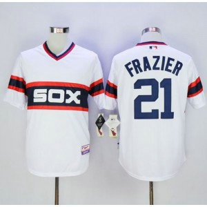 MLB White Sox 21 Todd Frazier White Alternate Home Cool Base Men Jersey