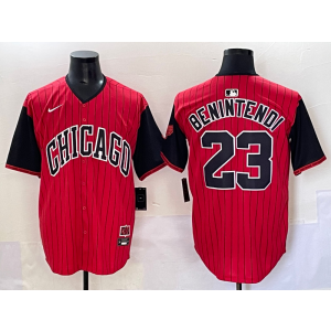 MLB White Sox 23 Andrew Benintendi Red Black 2025 City Connect Nike Cool Base Men Jersey
