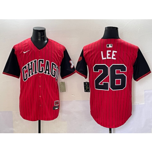 MLB White Sox 26 Lee Red Black 2025 City Connect Nike Cool Base Men Jersey MLB White Sox 26 Lee Red Black 2025 City Connect Nike Cool Base Men Jersey