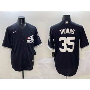 MLB White Sox 35 Frank Thomas Black Nike Cool Base Men Jersey MLB White Sox 35 Frank Thomas Black Nike Cool Base Men Jersey