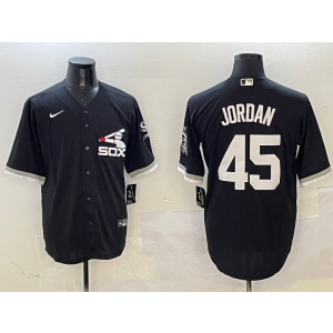MLB White Sox 45 Michael Jordan Black Nike Cool Base Men Jersey MLB White Sox 45 Michael Jordan Black Nike Cool Base Men Jersey