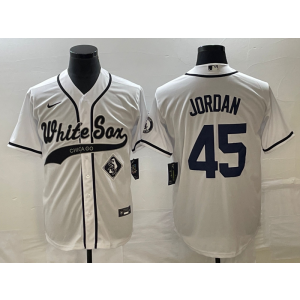 MLB White Sox 45 Michael Jordan White Baseball Nike Cool Base Men Jersey MLB White Sox 45 Michael Jordan White Baseball Nike Cool Base Men Jersey
