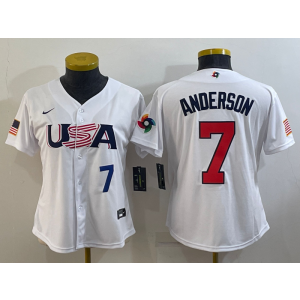 MLB White Sox 7 Tim Anderson White 2023 World Baseball Classic women Jerseys MLB White Sox 7 Tim Anderson White 2023 World Baseball Classic women Jerseys