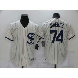 MLB White Sox 74 Eloy Jimenez 2021 Cream Field Of Dreams Cool Base Men Jersey