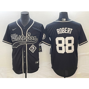 MLB White Sox 88 Luis Robert Black Baseball Nike Cool Base Men Jersey