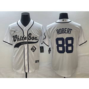 MLB White Sox 88 Luis Robert White Baseball Nike Cool Base Men Jersey