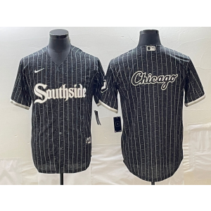 MLB White Sox Blank Black 2021 City Connect Baseball Logo Nike Cool Base Men Jersey